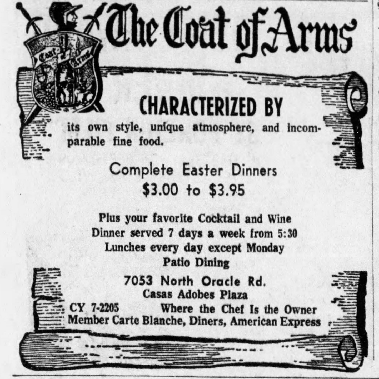 The Coat of Arms restaurant